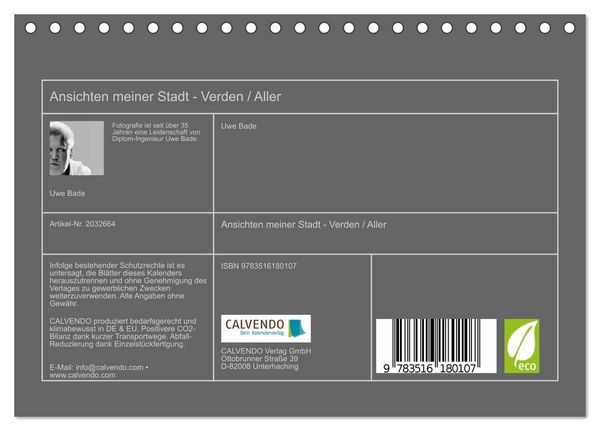 Produktbild: Ansichten meiner Stadt - Verden / Aller (Tischkalender 2026 DIN A5 quer), CALVENDO Monatskalender