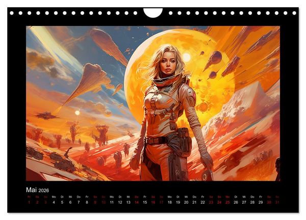 Produktbild: Amazonen im All (Wandkalender 2026 DIN A4 quer), CALVENDO Monatskalender