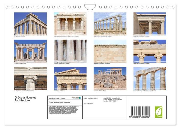 Produktbild: Gr&egrave;ce antique et Architecture (Calendrier mural 2027 DIN A4 vertical), CALVENDO calendrier mensuel