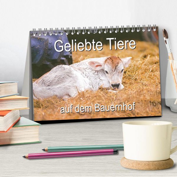 Produktbild: Geliebte Tiere auf dem Bauernhof (Tischkalender 2026 DIN A5 quer), CALVENDO Monatskalender