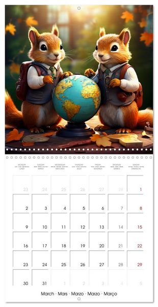 Produktbild: Squirrels Monthly Calendar (Wall Calendar 2026 12 &times; 12 Inch) CALVENDO 12 Month Wall Calendar