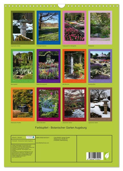 Produktbild: Farbtupferl - Botanischer Garten Augsburg (Wandkalender 2026 DIN A3 hoch), CALVENDO Monatskalender