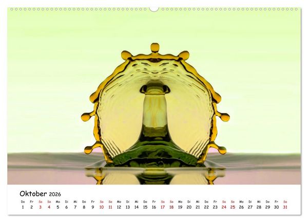 Produktbild: Wassertropfen - Kunstwerke der Natur (hochwertiger Premium Wandkalender 2026 DIN A2 quer), Kunstdruck in Hochglanz