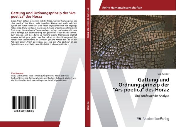 Produktbild: Gattung und Ordnungsprinzip der "Ars poetica" des Horaz