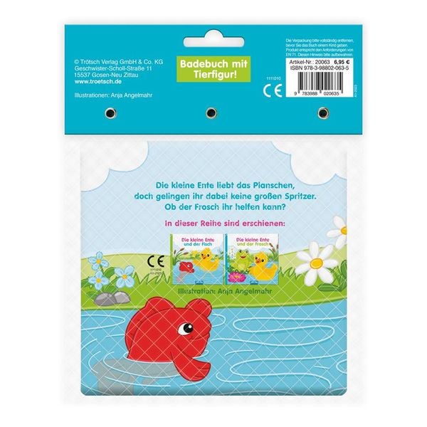 Produktbild: Tr&ouml;tsch Badebuch mit Tierfigur Die kleine Ente und der Frosch