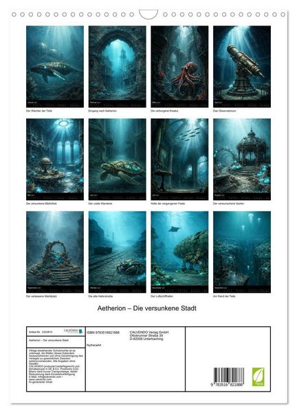 Produktbild: Aetherion &ndash; Die versunkene Stadt (Wandkalender 2027 DIN A3 hoch), CALVENDO Monatskalender