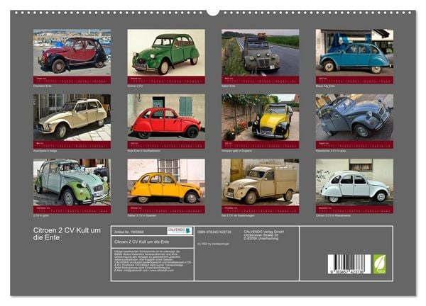 Produktbild: Citroen 2 CV Kult um die Ente (hochwertiger Premium Wandkalender 2026 DIN A2 quer), Kunstdruck in Hochglanz