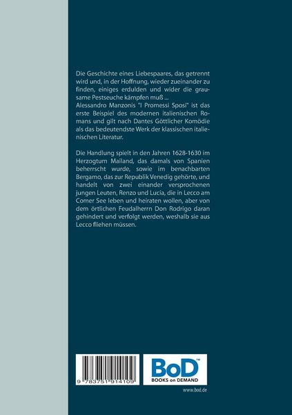 Produktbild: Die Verlobten. Eine mail&auml;ndische Geschichte aus dem 17. Jahrhundert