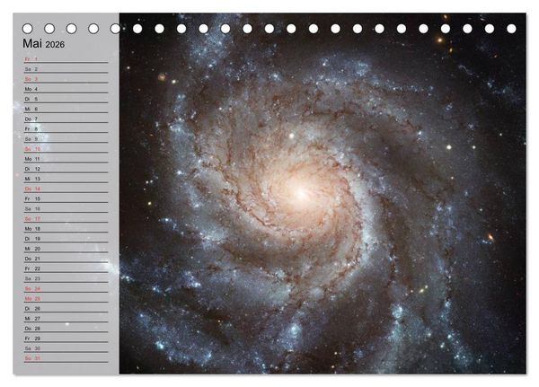 Produktbild: Der Weltraum. Spektakul&auml;re Gasnebel und Galaxien (Tischkalender 2026 DIN A5 quer), CALVENDO Monatskalender