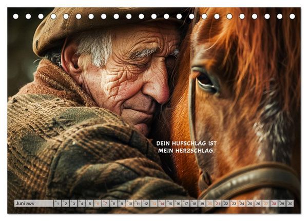 Produktbild: Pferde und Seelenspr&uuml;che (Tischkalender 2026 DIN A5 quer), CALVENDO Monatskalender