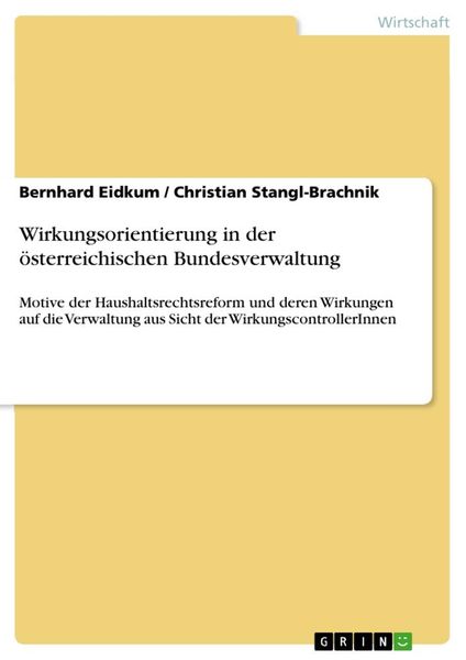 Produktbild: Wirkungsorientierung in der &ouml;sterreichischen Bundesverwaltung