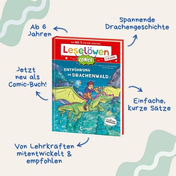 Produktbild: Lesel&ouml;wen Comics 1. Klasse - Entf&uuml;hrung im Drachenwald
