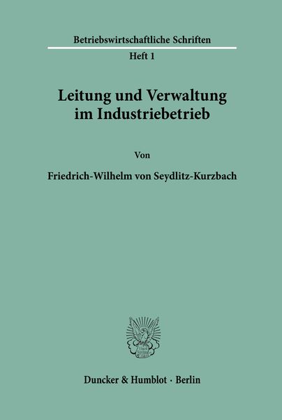 Produktbild: Leitung und Verwaltung im Industriebetrieb.