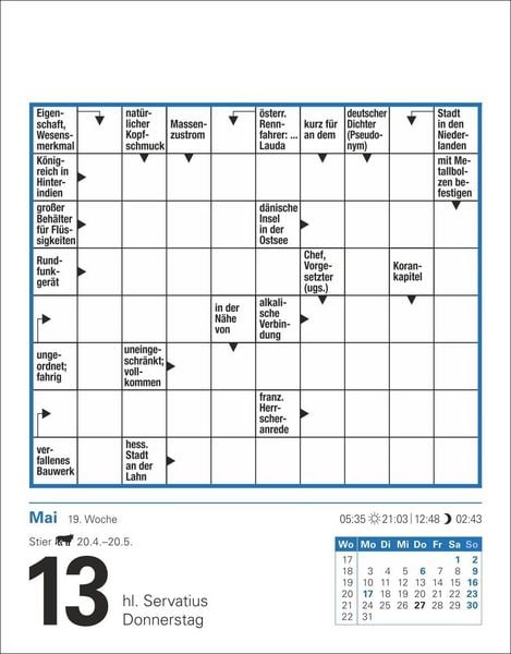 Produktbild: Kreuzwortr&auml;tsel Tagesabrei&szlig;kalender 2027