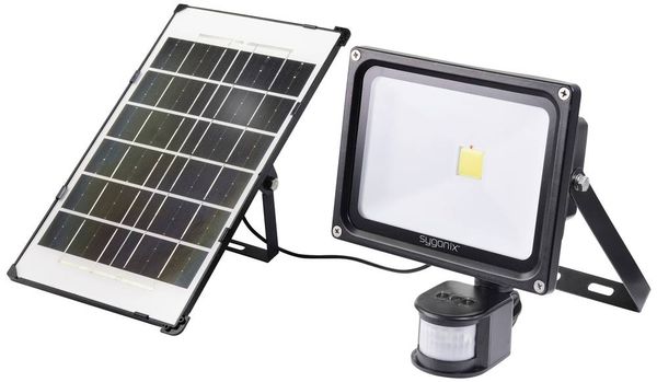Sygonix SY-5461110 Solar-Spot mit Bewegungsmelder 30W Neutralweiß Schwarz