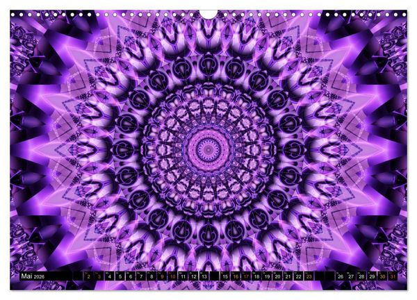 Produktbild: Energie - Mandalas, Spiritualit&auml;t durch die Farbe Lila (Wandkalender 2026 DIN A3 quer), CALVENDO Monatskalender