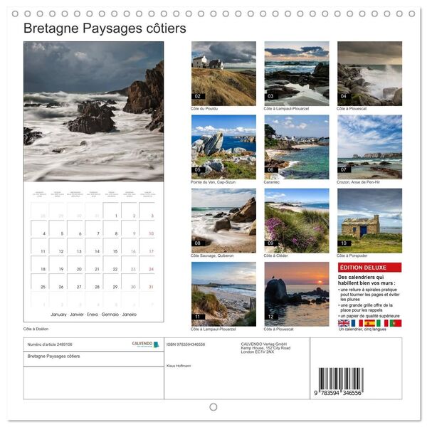 Produktbild: Bretagne Paysages c&ocirc;tiers (Calendrier mural carr&eacute; 2027 30x30 cm) Calendrier double avec une page pour vos prises de notes