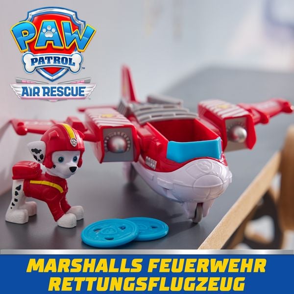 Produktbild: PAW Patrol Air Rescue - Marshalls Feuerwehrflugzeug mit Geschoss-Abwurf und Marshall Spielfigur (Basis Fahrzeug)&nbsp;