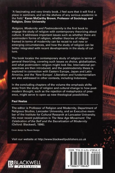 Produktbild: Religion, Modernity and Postmodernity