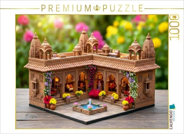 CALVENDO Puzzle Indien - Palast im Miniatur Stil | 1000 Teile Lege-Größe 64x48cm Foto-Puzzle für glückliche Stunden