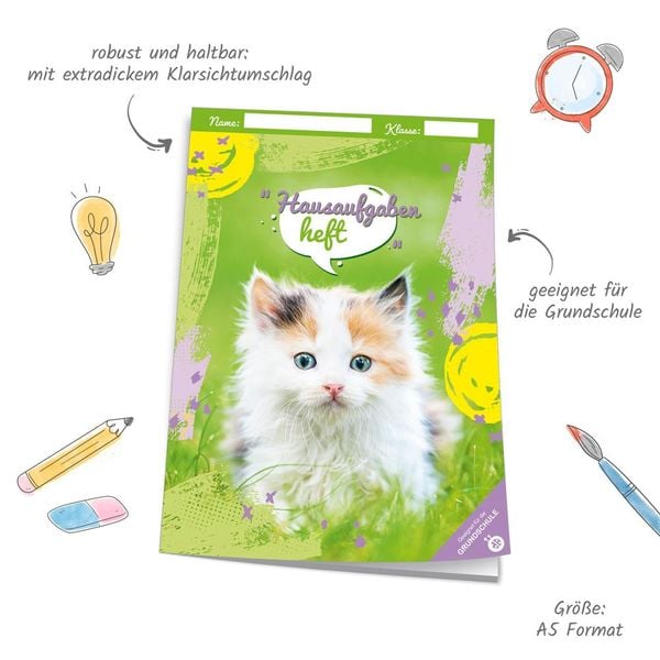 Produktbild: Tr&ouml;tsch Hausaufgabenheft Grundschule Katze