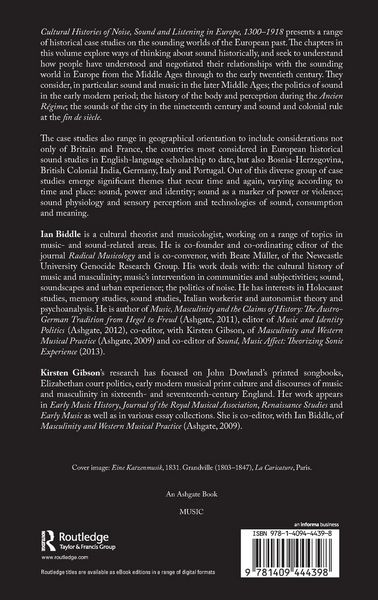 Produktbild: Cultural Histories of Noise, Sound and Listening in Europe, 1300-1918
