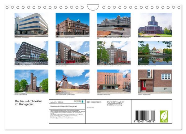 Produktbild: Bauhaus-Architektur im Ruhrgebiet (Wandkalender 2026 DIN A4 quer), CALVENDO Monatskalender