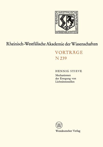 Produktbild: Mechanismen der Erregung von Lichtsinneszellen