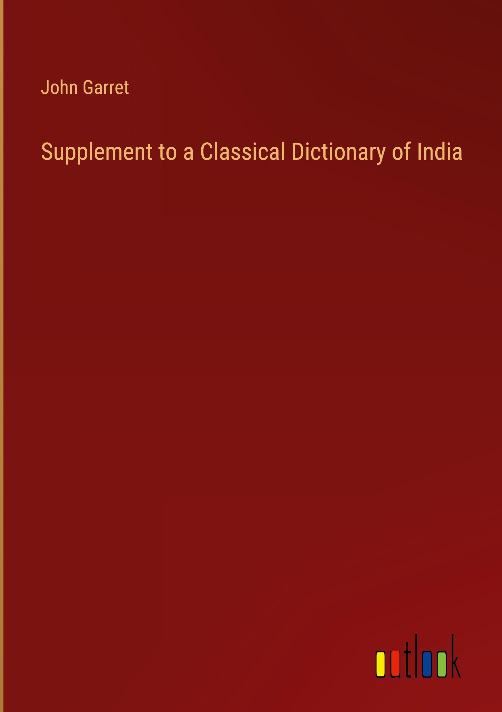 Produktbild: Supplement to a Classical Dictionary of India