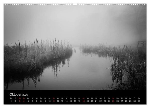 Produktbild: Monochrom 2026 (Wandkalender 2026 DIN A2 quer), CALVENDO Monatskalender
