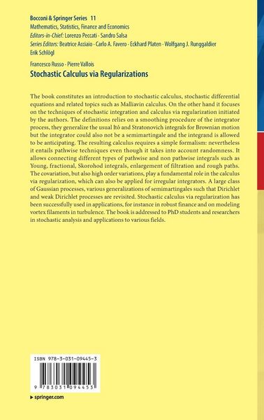 Produktbild: Stochastic Calculus via Regularizations