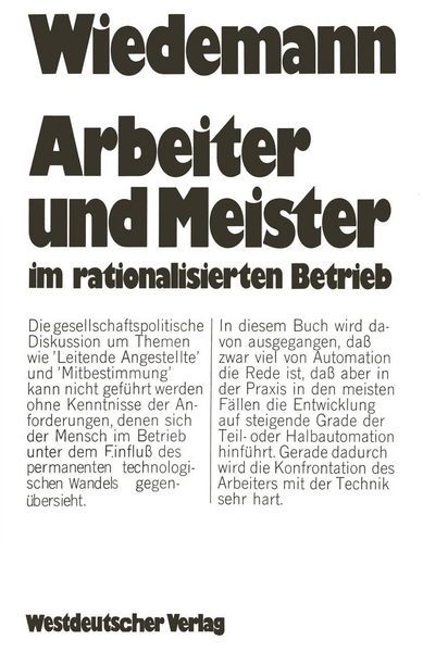 Produktbild: Arbeiter und Meister im rationalisierten Betrieb