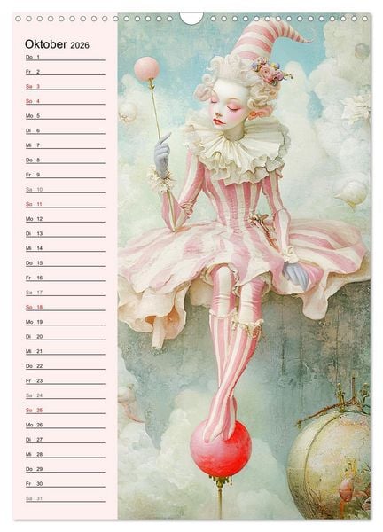 Produktbild: Tarot Wunderwelten. Surrealistische und magische Tarot-Kunst (Wandkalender 2026 DIN A3 hoch), CALVENDO Monatskalender