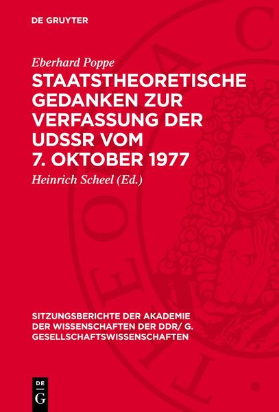 Produktbild: Staatstheoretische Gedanken zur Verfassung der UdSSR vom 7. Oktober 1977