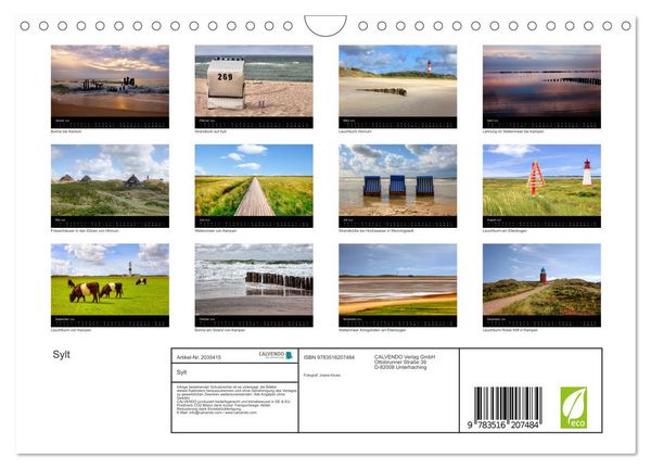 Produktbild: Sylt (Wandkalender 2026 DIN A4 quer), CALVENDO Monatskalender