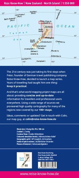 Produktbild: Reise Know-How Landkarte Neuseeland, Nordinsel (1:550.000)