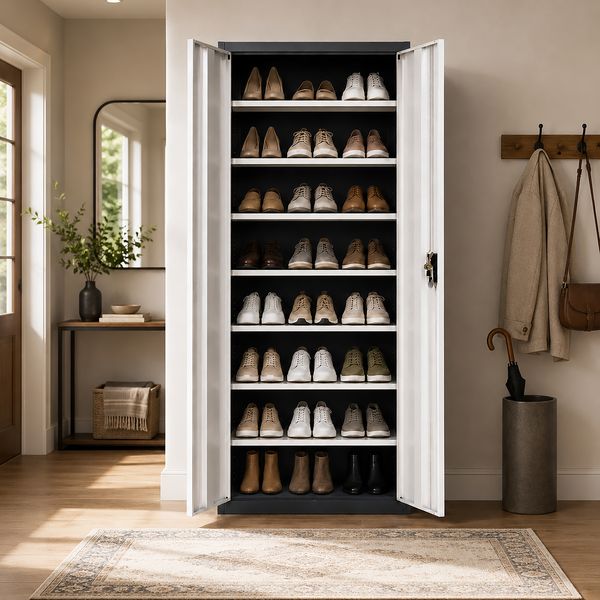 Produktbild: Stahl Schuhschrank Malivo 80 x 180 x 40 cm