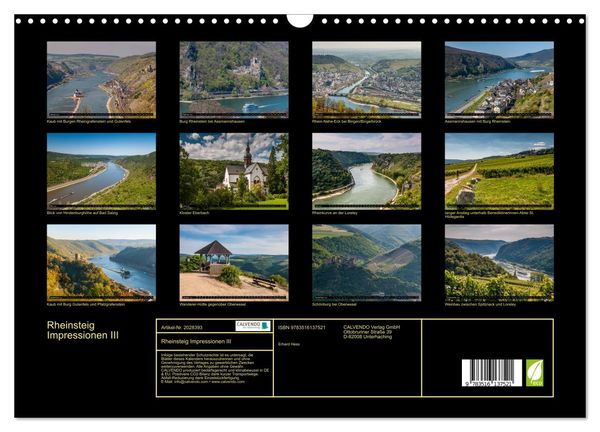 Produktbild: Rheinsteig Impressionen III (Wandkalender 2026 DIN A3 quer), CALVENDO Monatskalender