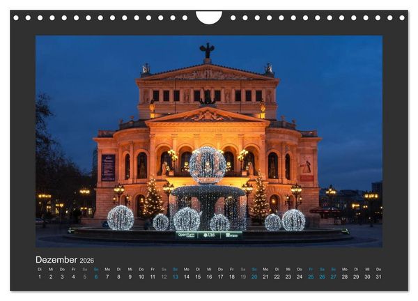 Produktbild: FRANKFURT - Nachtlichter 2026 (Wandkalender 2026 DIN A4 quer), CALVENDO Monatskalender