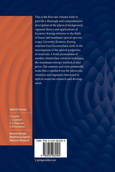 Produktbild: Kramers-Kronig Relations in Optical Materials Research