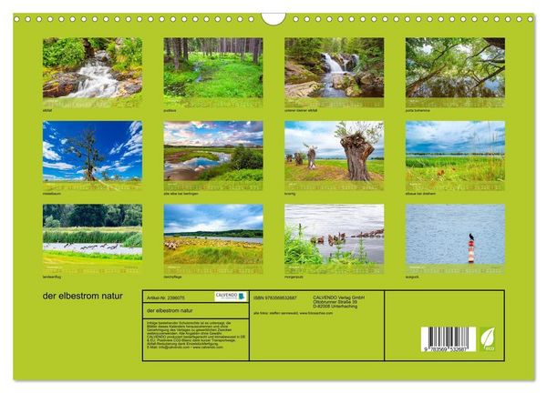 Produktbild: der elbestrom natur (Wandkalender 2027 DIN A3 quer), CALVENDO Monatskalender