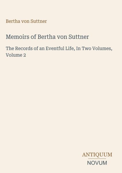 Produktbild: Memoirs of Bertha von Suttner