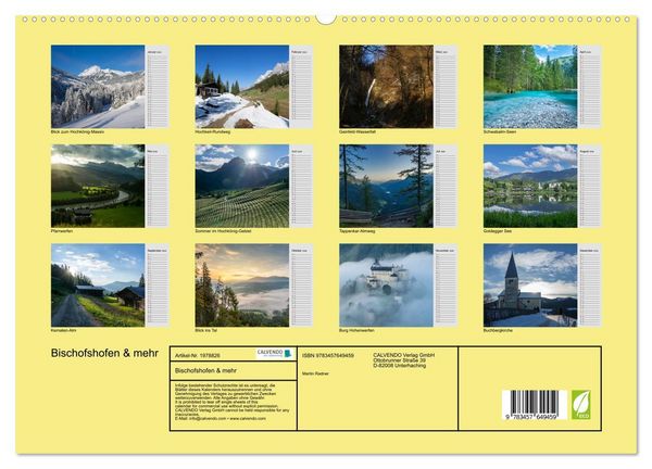 Produktbild: Bischofshofen & mehr (Wandkalender 2026 DIN A2 quer), CALVENDO Monatskalender