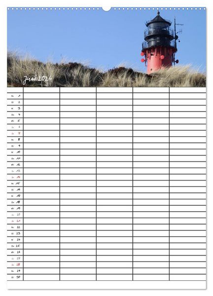 Produktbild: Familienplaner - Sylt (Wandkalender 2026 DIN A2 hoch), CALVENDO Monatskalender