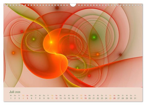Produktbild: Exklusive Fraktalkunst / AT-Version (Wandkalender 2026 DIN A3 quer), CALVENDO Monatskalender