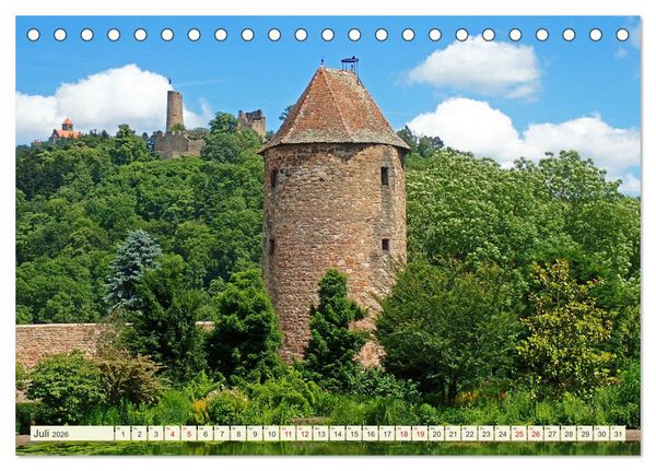 Produktbild: Weinheim erleben Schlosspark, Burgen und einladender Marktplatz (Tischkalender 2026 DIN A5 quer), CALVENDO Monatskalender