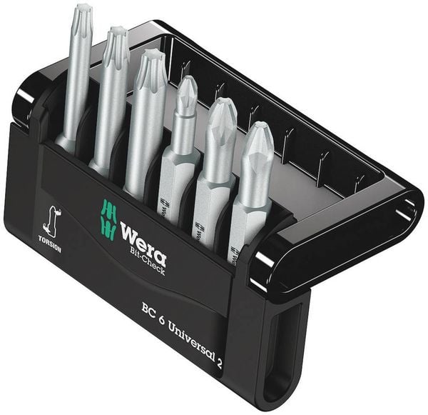 Produktbild: Wera Bit-Check 6 V Universal 1 05056478001 Bit-Set 6teilig Innen-Vierkant (Robertson) Torsionszone
