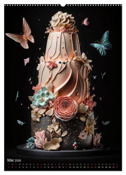 Produktbild: Zur Hochzeit eine Torte (hochwertiger Premium Wandkalender 2026 DIN A2 hoch), Kunstdruck in Hochglanz