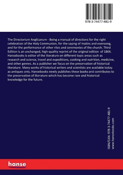 Produktbild: The Directorium Anglicanum