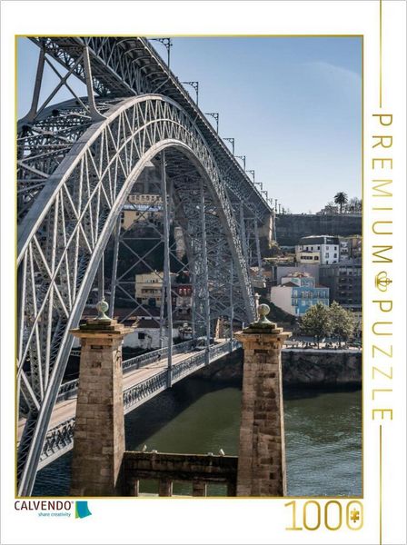 CALVENDO Puzzle Anblick vom Fuß der Ponte Luis I 1000 Teile Puzzle hoch | 1000 Teile Lege-Größe 64 × 48 cm Foto-Puzzle für glückliche Stunden